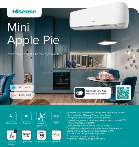 Hisense Klimatyzator Mini Apple Pie TG35LE0B 3.5kW - Komplet Hisense Klimatyzator Mini Apple Pie TG35LE0B 3.5kW - Komplet