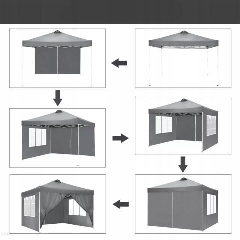 Pawilon - Namiot 3x3 rozkładany automatycznie szary Pawilon - Namiot 3x3 rozkładany automatycznie szary